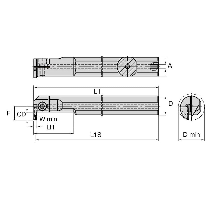 A32SA4EML0412M A4 Boring Bar D32, 0MM L250, 0MM