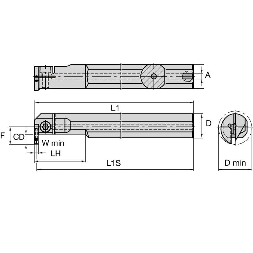 A32SA4EMR0516M A4 Boring Bar D32, 0MM L250, 0MM