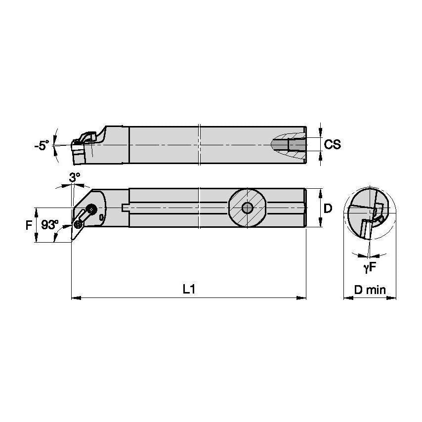 A40MVUNR4 M Clamping Boring Bar D2.50 L1