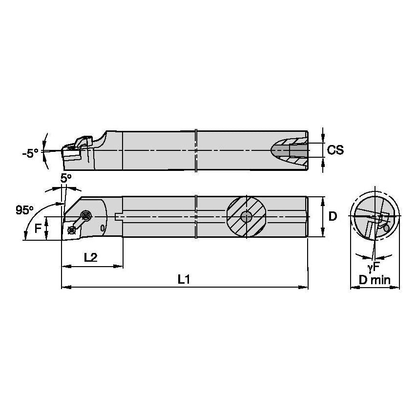 A40TMCLNR12 M Clamping Boring Bar D40, 0MM