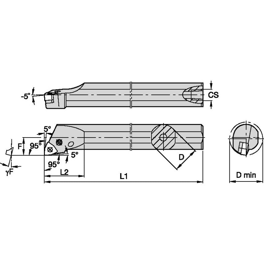 A40TPWLNL08 P Clamping Boring Bar D40, 0MM