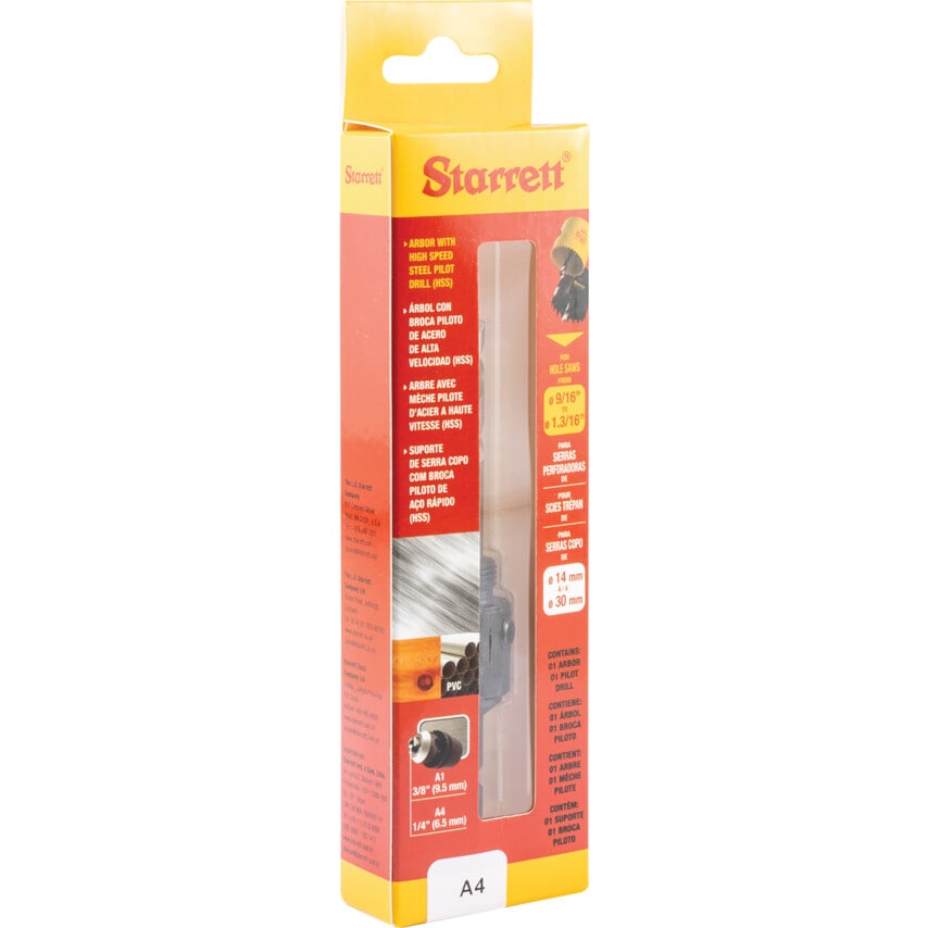 A4 Holesaw Arbor & Pilot Drill