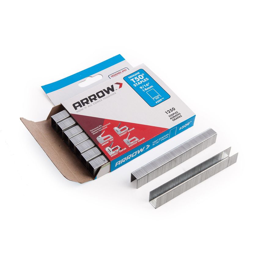 A50924 T50 Staples 14mm 9/16in, Pack of 1250