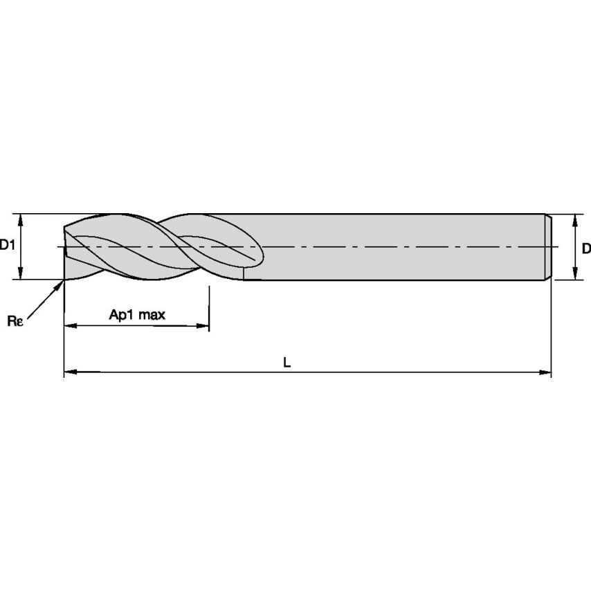 AADE0250J3ARB End Mill HPF 37 A 1/4 X 3/8 X