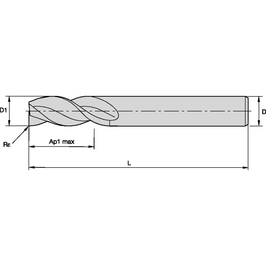 AADE0312J3D End Mill AADE .313X.313X1.25X3