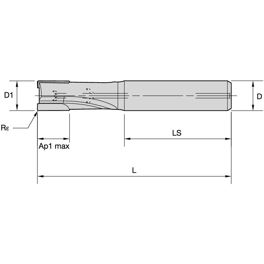 ALCB2RA0375N038HAR010I End Mill PCD 3/8X3/8X3/8X3 R.01