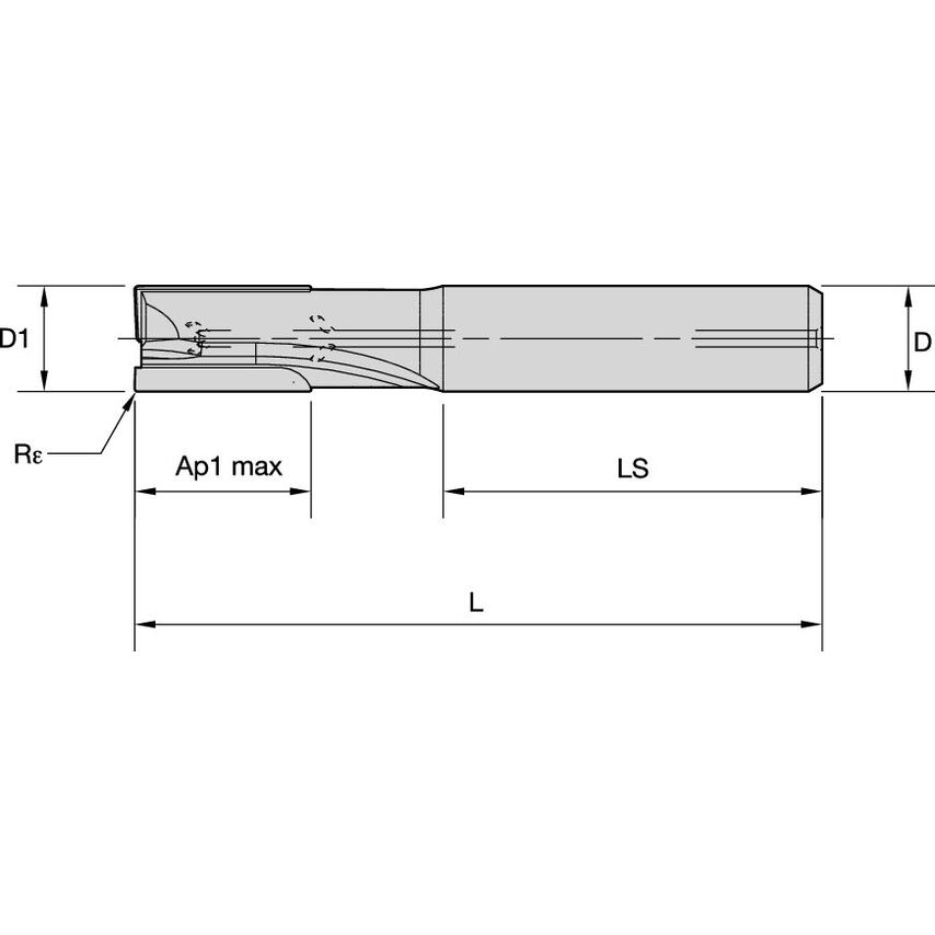 ALCC2RA0500N075HAR015I End Mill PCD 1/2X1/2X3/4X3 1/4