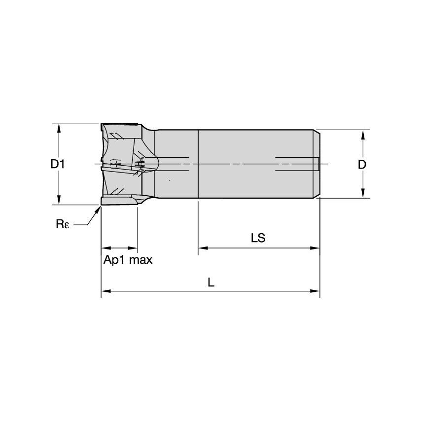 ALSB4RA1250N063HAR015I End Mill PCD 1 1/4X1 1/4X5/8X4