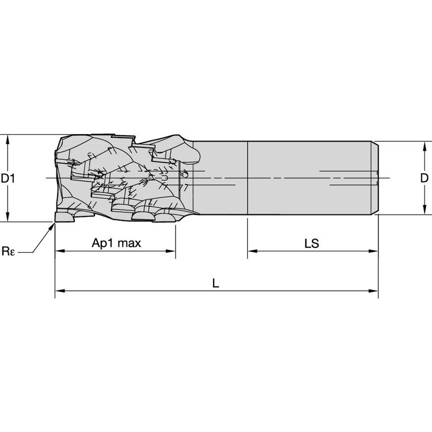 ALSR2RA1250N150HAR015I End Mill PCD 1 1/4X1 1/4X1 1/2X