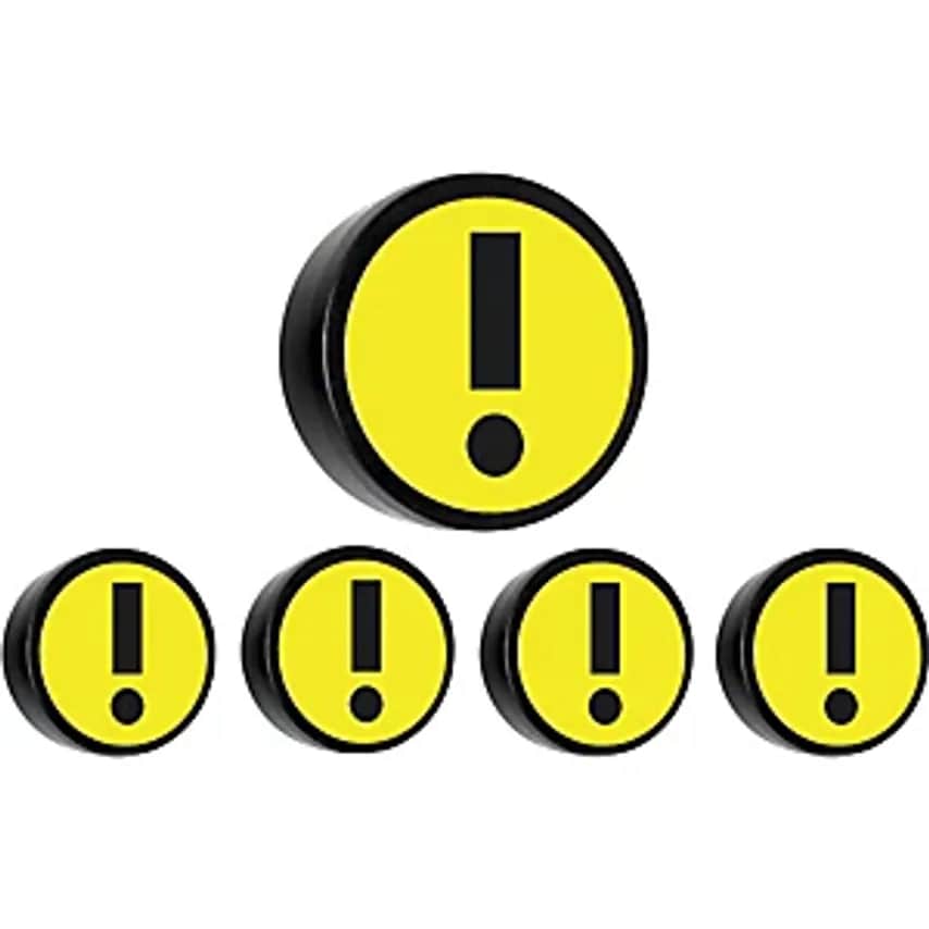 ATTENTION Round Magnet, 35mm, Pack Of 10, Yellow