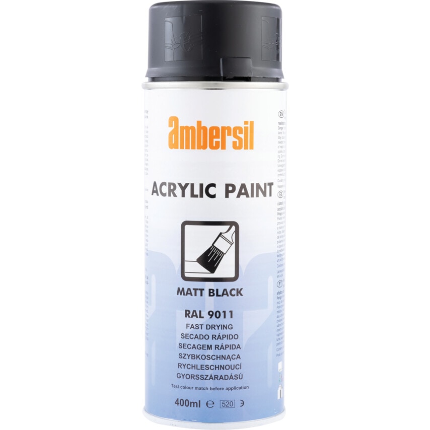 Acrylic Aerosol Spray Paint, Matt Black- 400ML