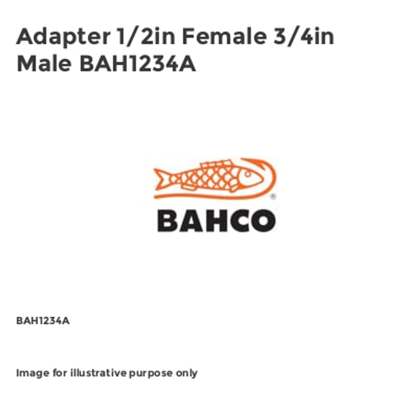 Adapter 1/2in Female 3/4in Male BAH1234A