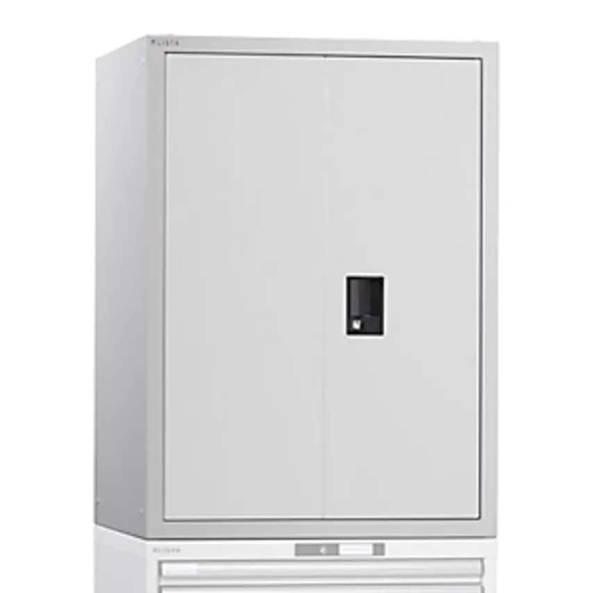 Add-on Cupboard With Hinged Doors, With Solid Panel Doors, HxWxD 1000 X 717 X 725mm, Light Grey