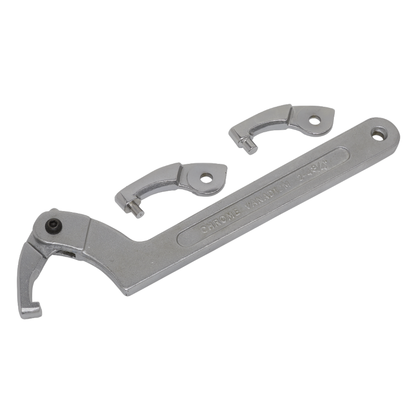 Adjustable C Spanner - Hook & Pin Wrench Set4 Piece 51-121mm