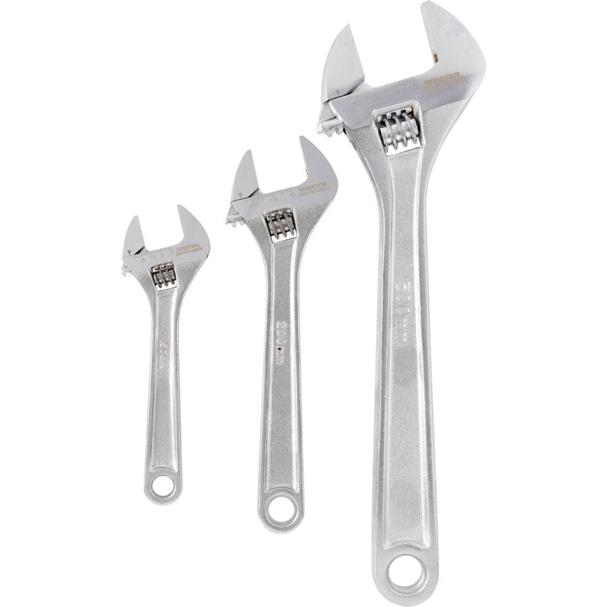 Adjustable Spanner Set, Chrome Vanadium Steel, Set of 3