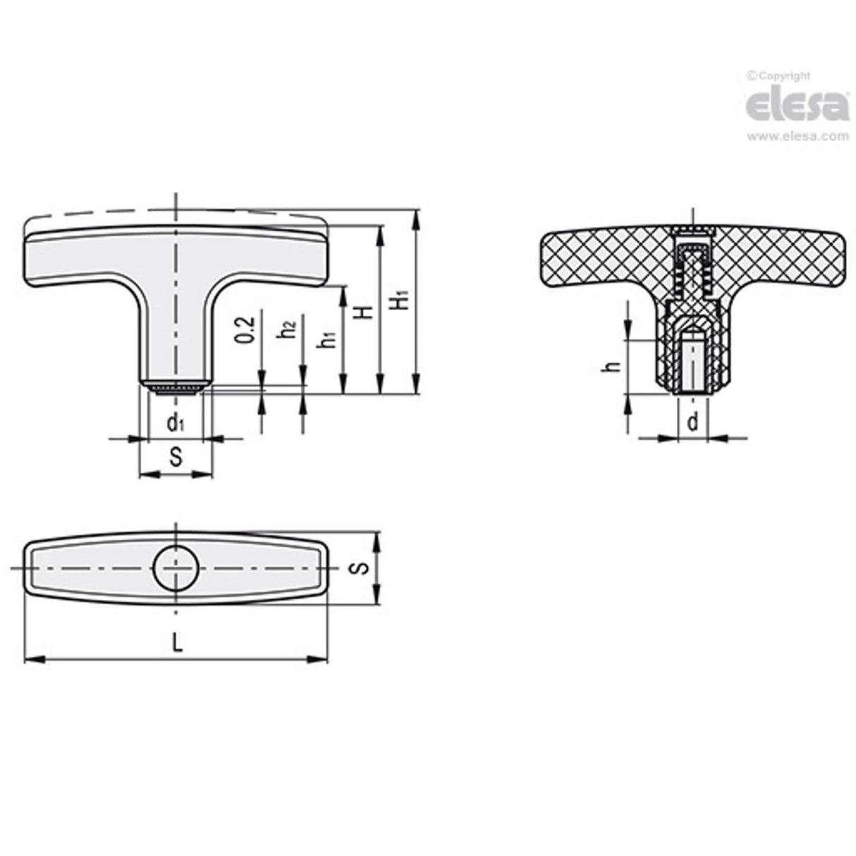 Adjustable T-Handle-L.652-X/67 B-M6