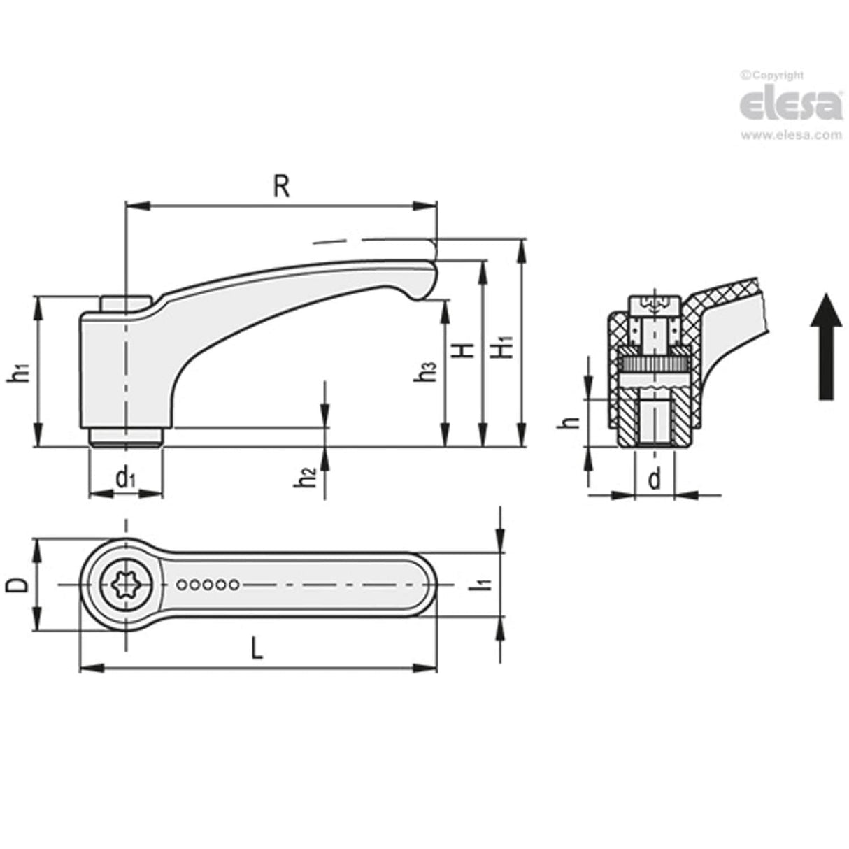 Adjustable handle-ERZ.63 SST-M6-MD