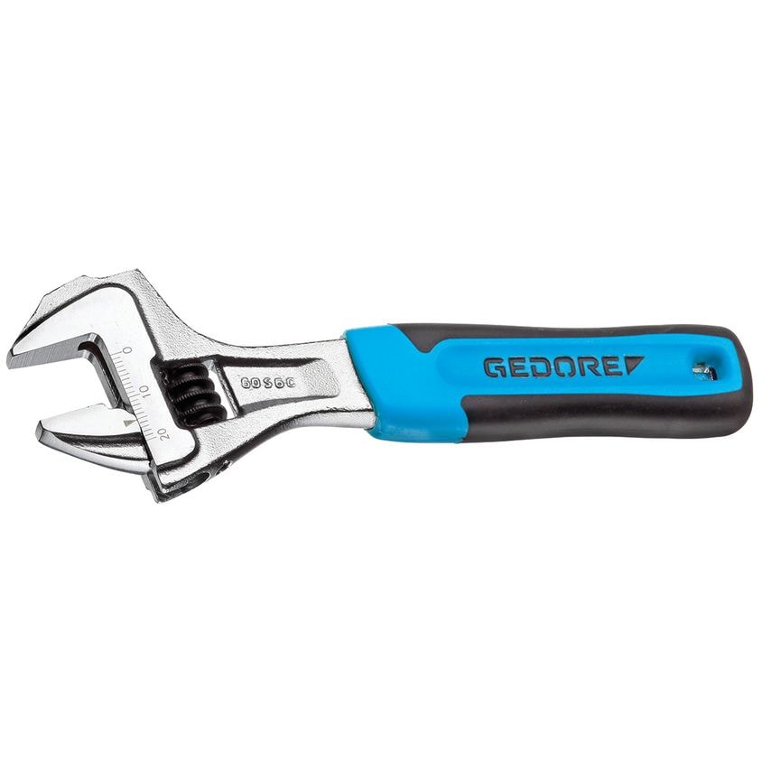 Adjustable spanner, open end, chrome-plated