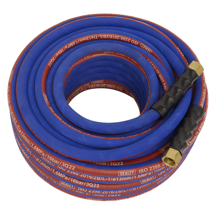 Air Hose 30m x 13mm with 1/2" BSP Unions Extra Heavy Duty