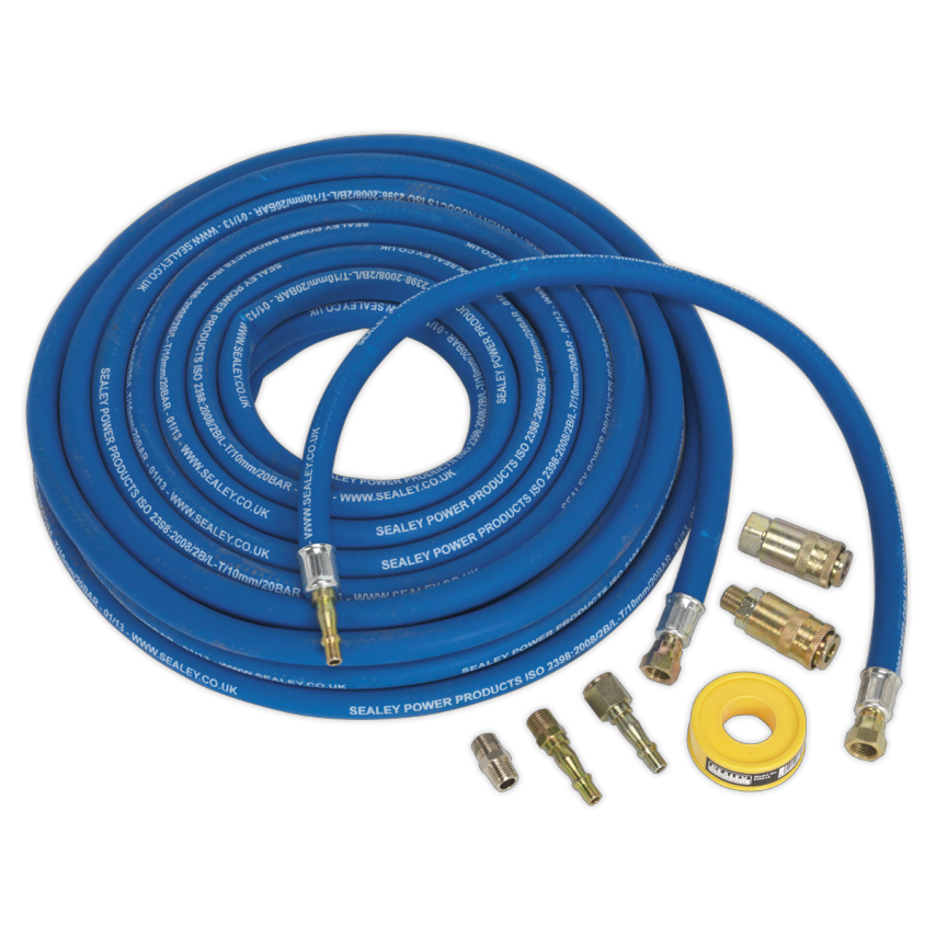 Air Hose Kit Heavy Duty 15m x 10mm with Connectors
