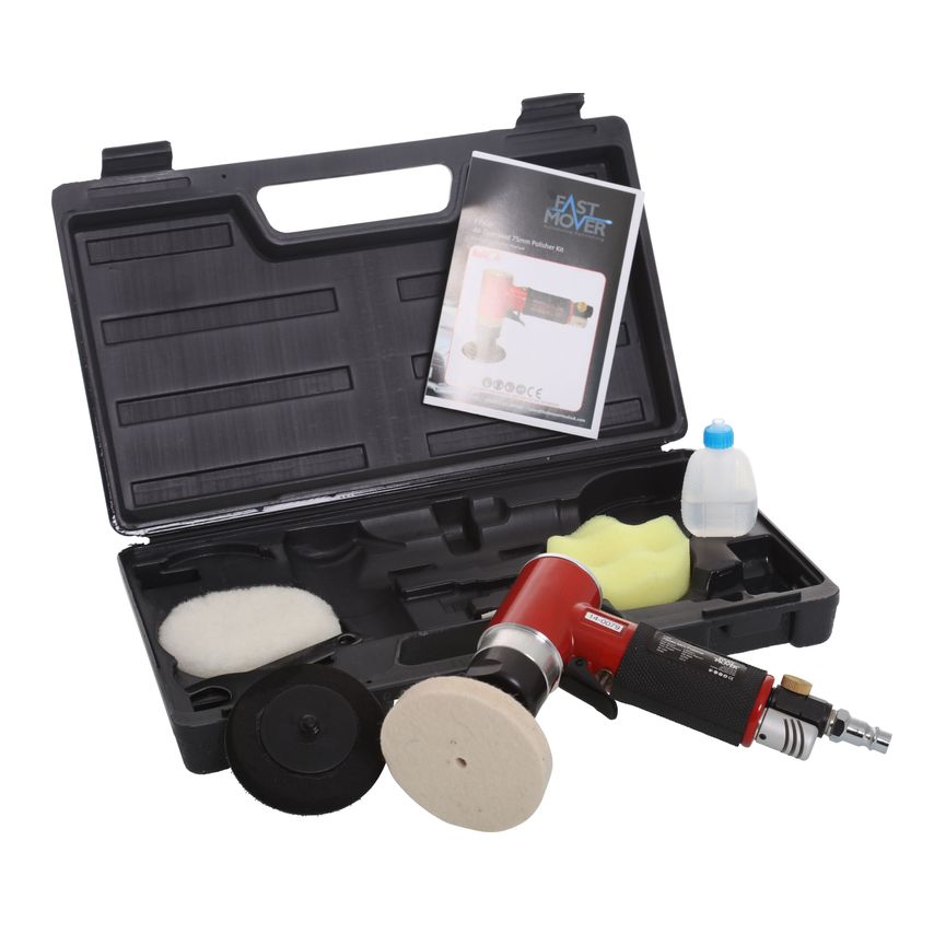 Air Operated Polisher, 75mm, Supplied In Case