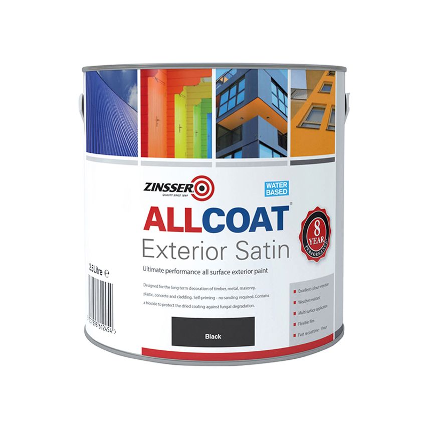 AllCoat Exterior Black 2.5 litre ZINACEBK25L