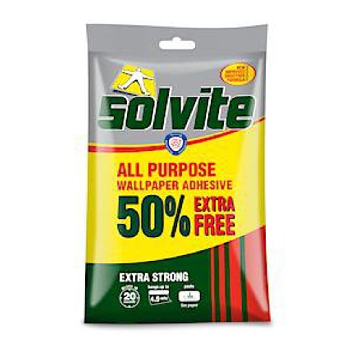 All Purpose Wallpaper Adhesive 3 Roll +50%free (Hangs Up to 4.5 Rolls) (Pack of 5)