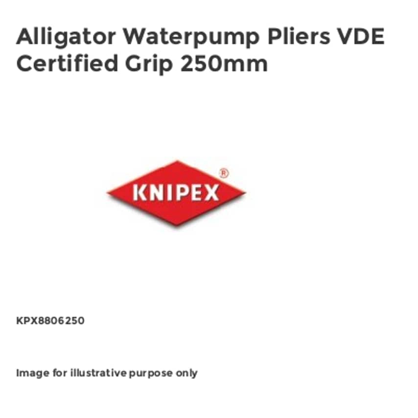 Alligator Waterpump Pliers VDE Certified Grip 250mm KPX8806250