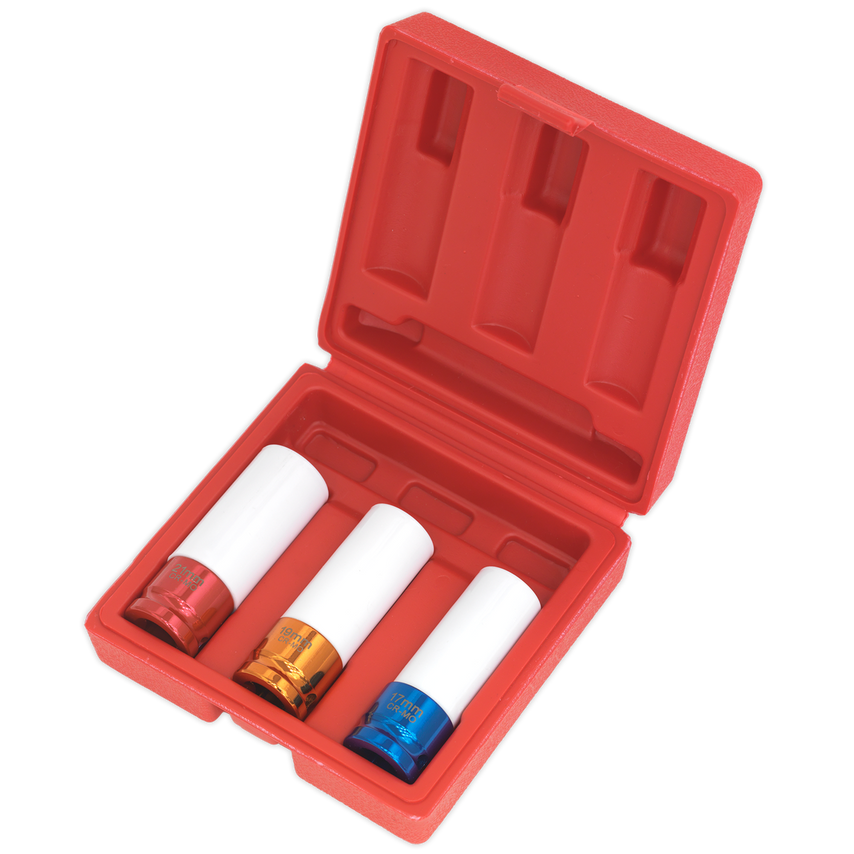 Alloy Wheel Impact Socket Set 3 Piece 1/2" Square Drive