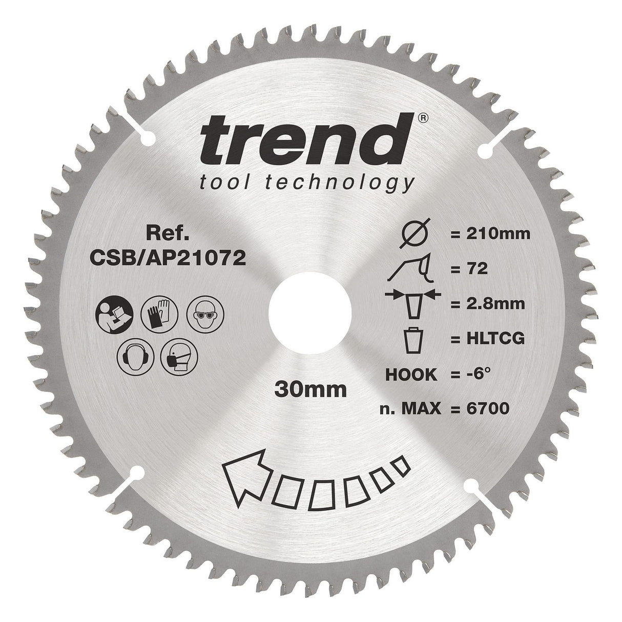 Aluminium/Plastic Circular Saw Blade 210mm x 30mm x 72T