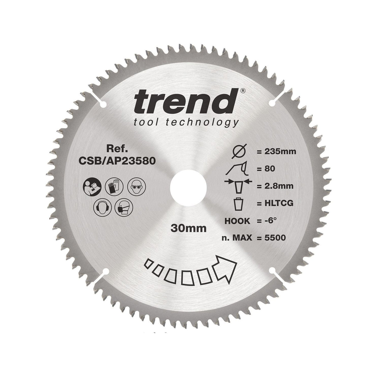 Aluminium/Plastic Circular Saw Blade 235mm x 30mm x 80T