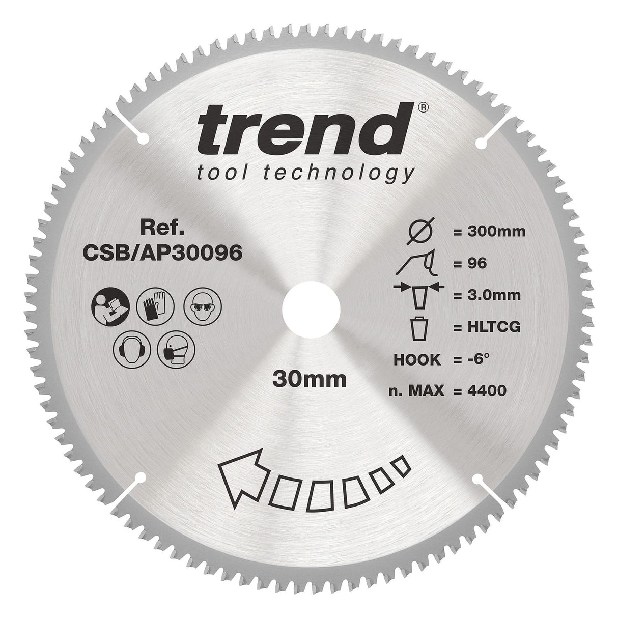 Aluminium/Plastic Circular Saw Blade 300mm x 30mm x 96T