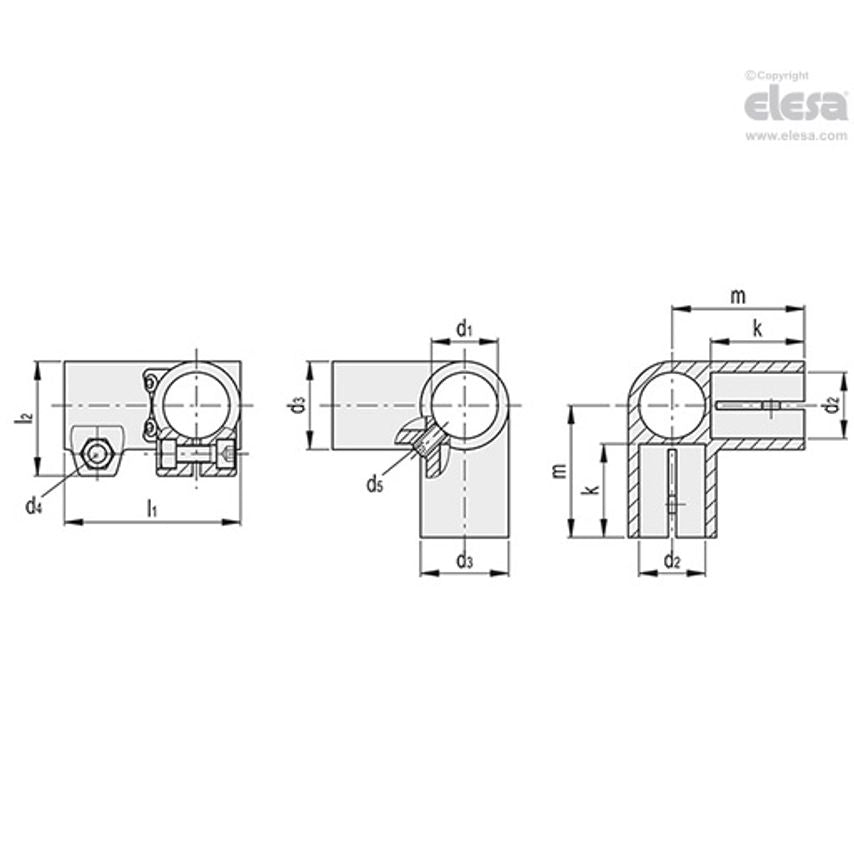 Angle Connecting Clamp-GN 196-B20-B20-2-SW