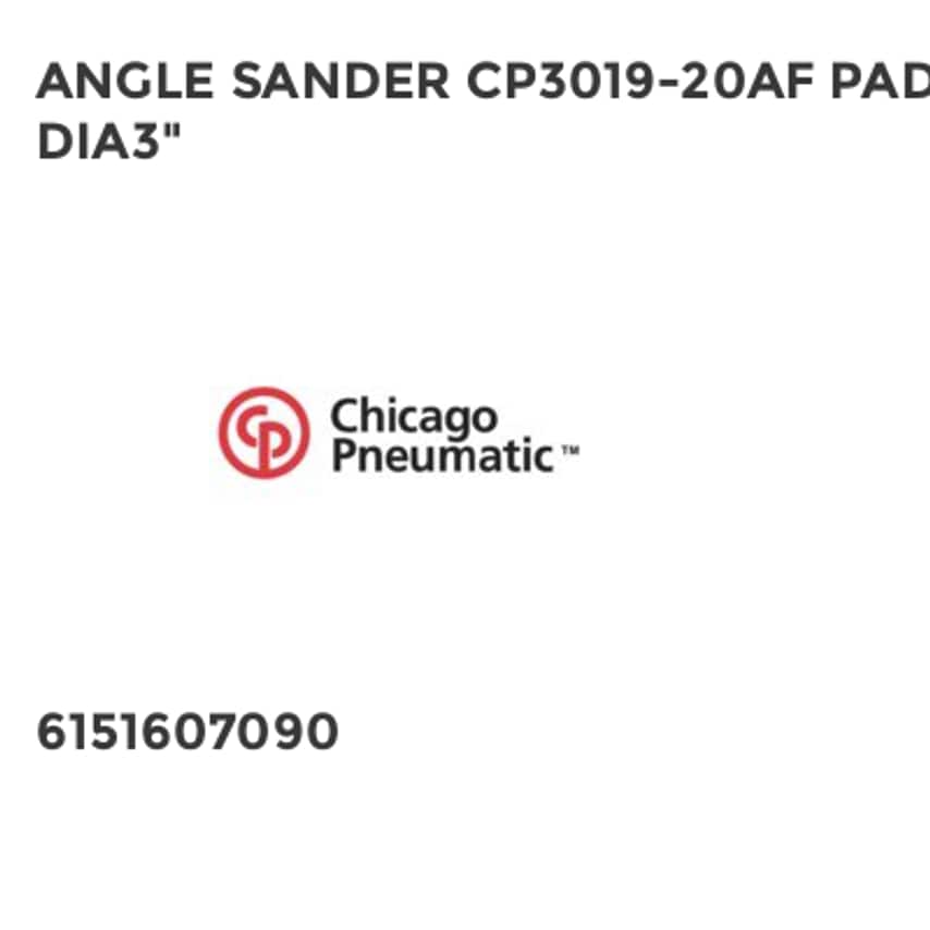 Angle Sander CP3019-20AF Pad 3" Dia