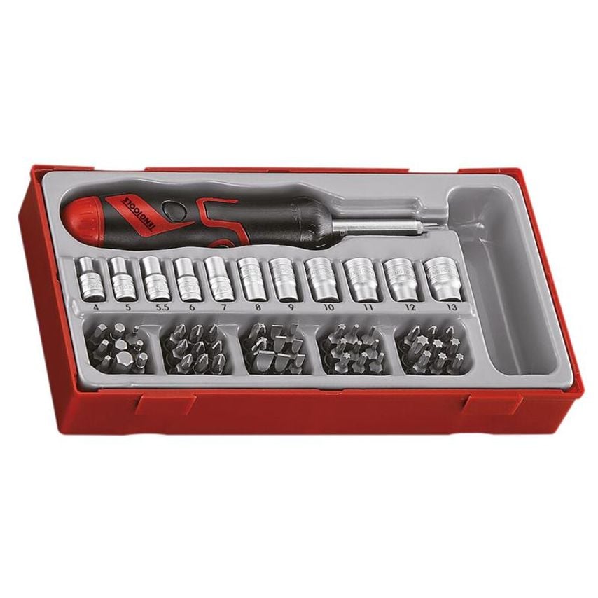 Angled Ratcheting Bit Driver & Socket Set 64pc TENTTMDRT64