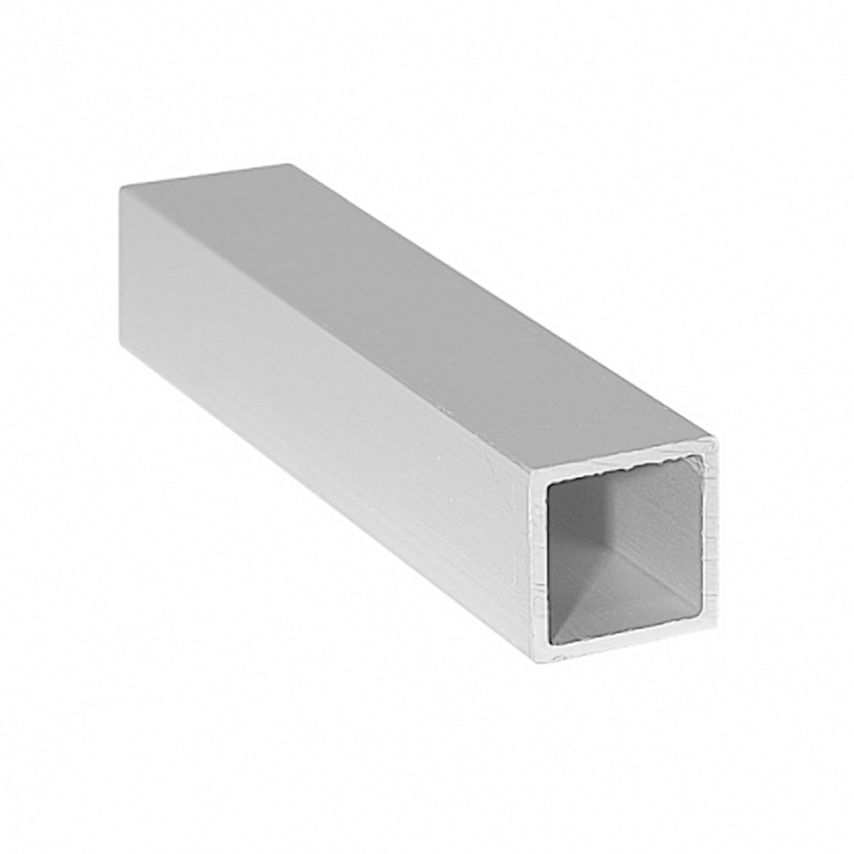 Anodized Aluminum Square Tube Circular Pipe Rod Pipe Rail - Size 2000 x 25 x 25 x 1.5mm, Pack of 1
