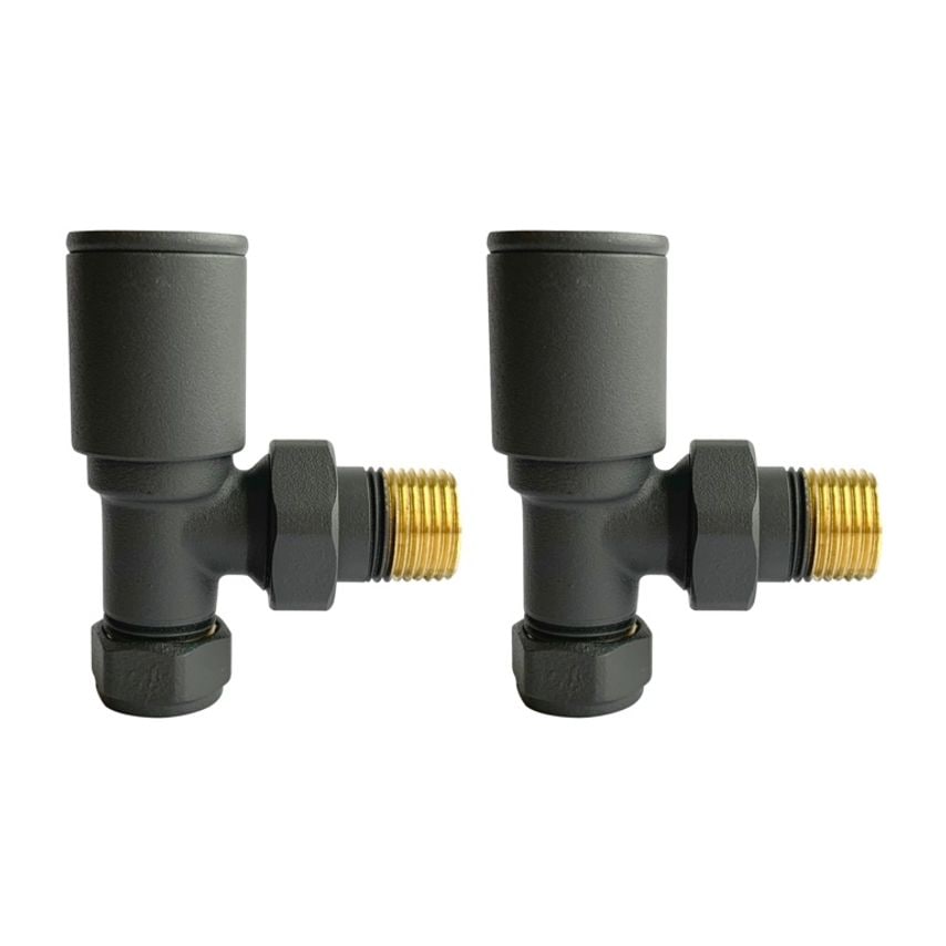 Anthracite Radiator Valve 15mm Angled