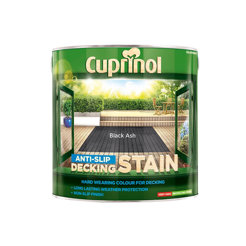 Anti-Slip Decking Stain Black Ash 2.5 litre CUPUTDSBA25L