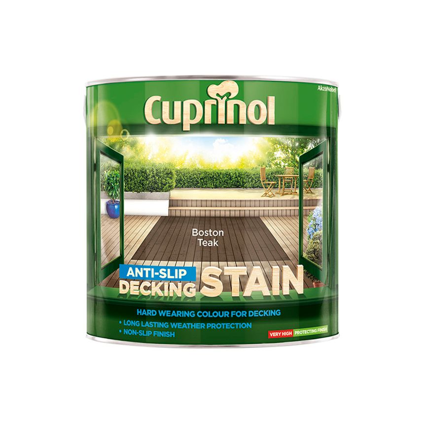 Anti-Slip Decking Stain Boston Teak 2.5 litre CUPUTDSBT25L