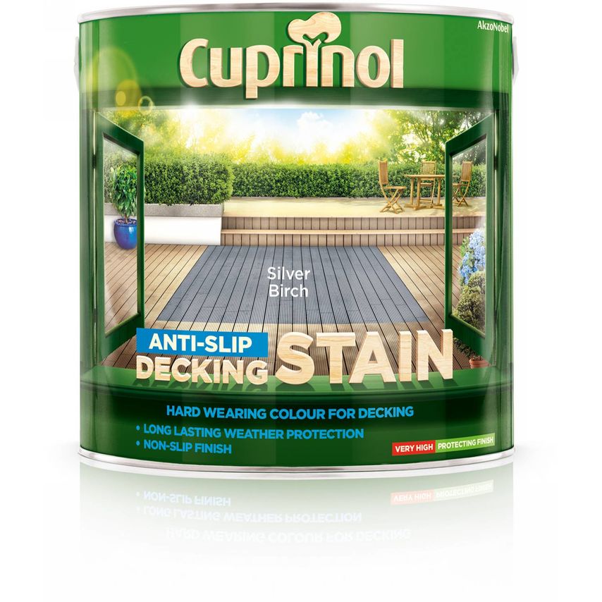 Anti-slip Decking Stain Silver Birch 2.5 Litre