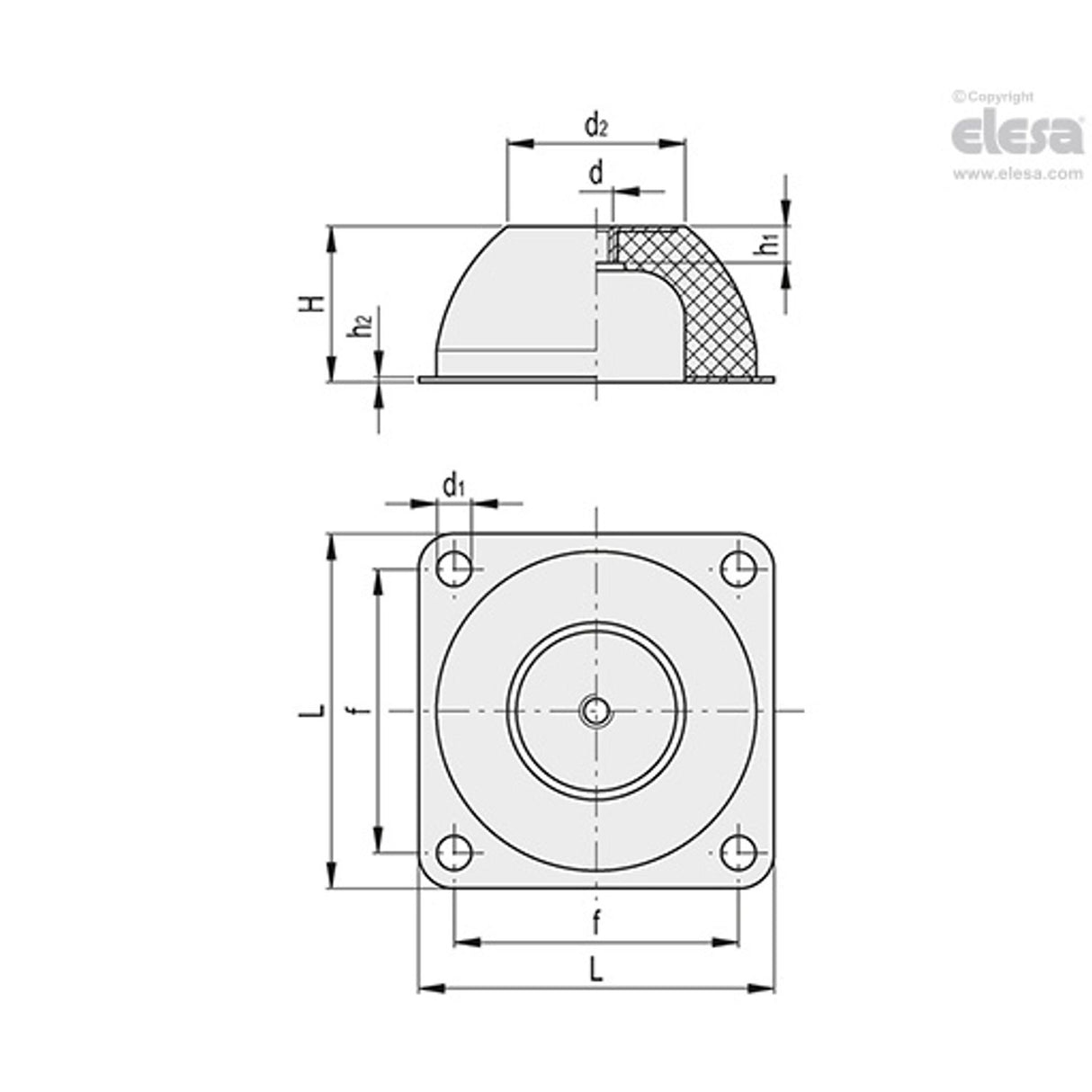 Anti-vibration mount-DVE-186-M24-B-40