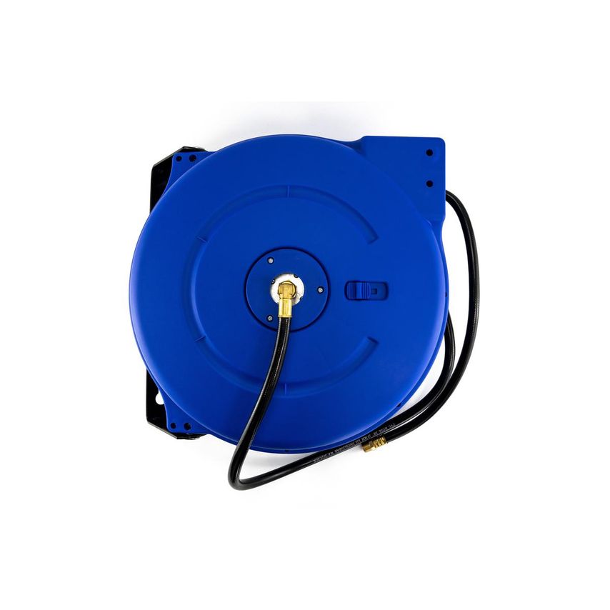 Auto Rewinding Air PCV Hose Reel 3/8" x 15 Meter Retractable Workshop Mountable