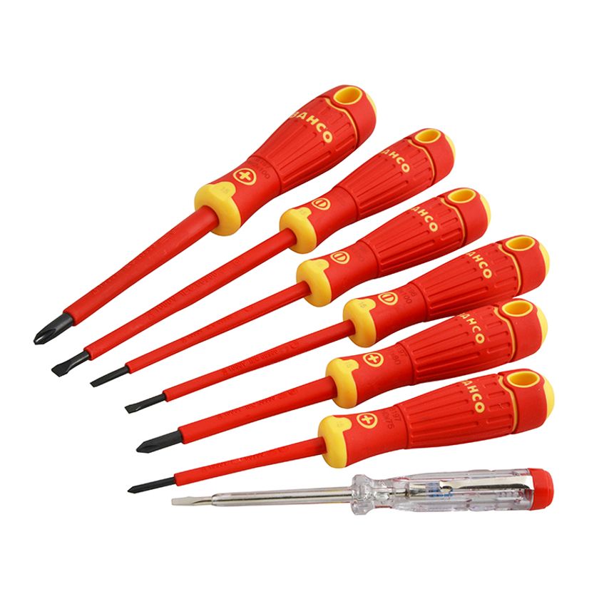 B220.027 BAHCOFIT Insulated Screwdriver Set, 7 Piece BAH220027