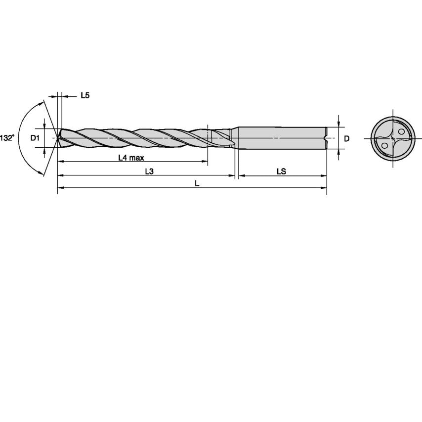 B256A08800 Solid Carbide Drill Se 8.8MM/.3465/8XD C