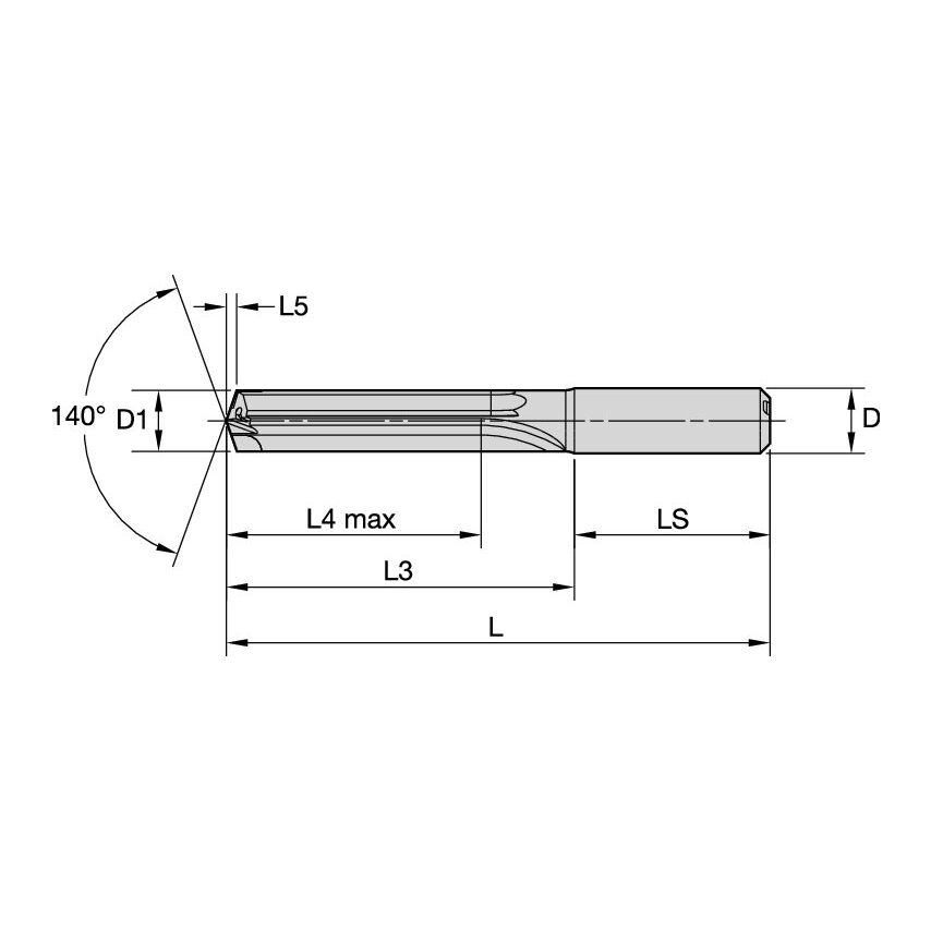B467A07500SP PCD Drill Corner Tipped 140 DE