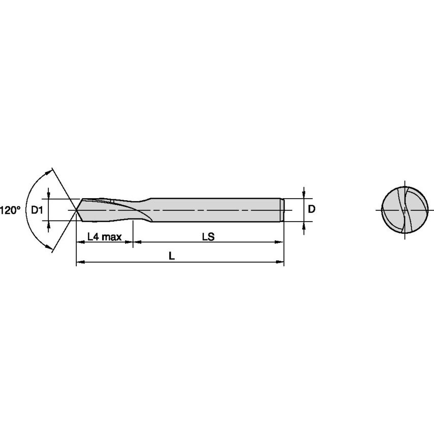 B501Z06000 Solid Carbide Nc Spot Drill 6MM/.2362/12