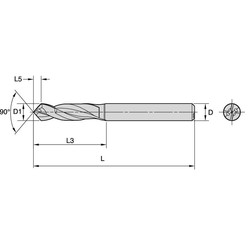 B516AP04828SPF PCD Drill 4, 828MM/.1875/3XD C