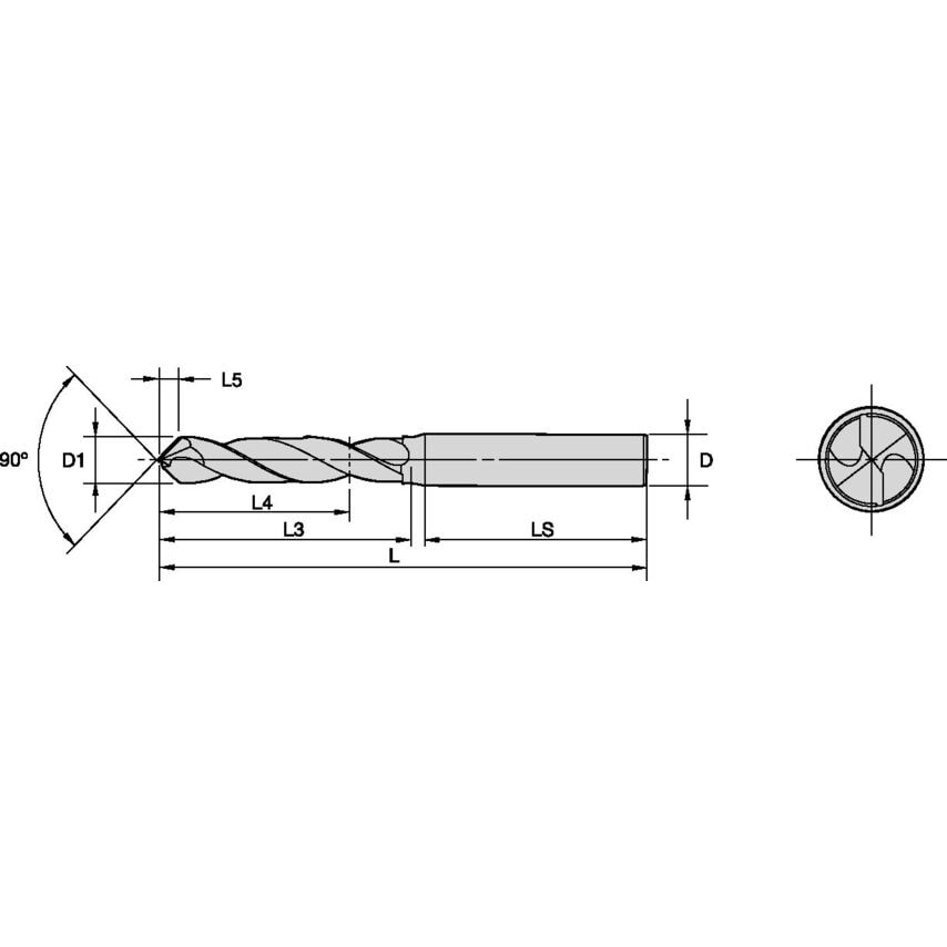 B531A06400SPF Solid Carbide Drill SPF 6.4MM/.2520/3XD