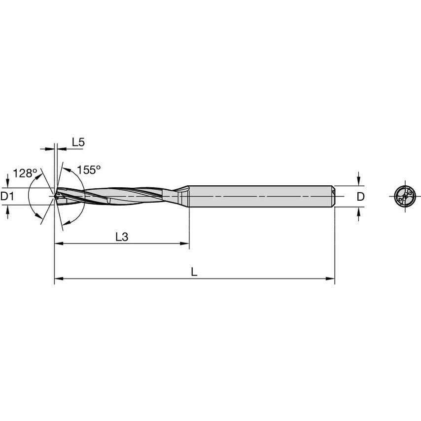 B556AP07938DAL Solid Carbide Drill 7, 938MM/.3125/3XD CO