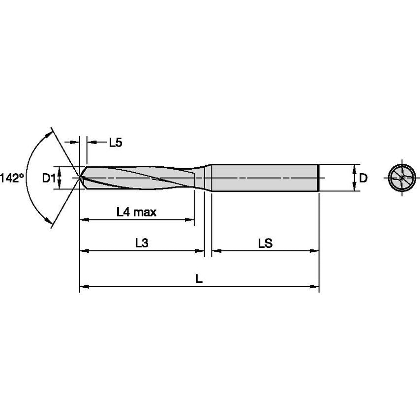 B941A10000 Solid Carbide Drill KMH 10MM/.3937/3XD